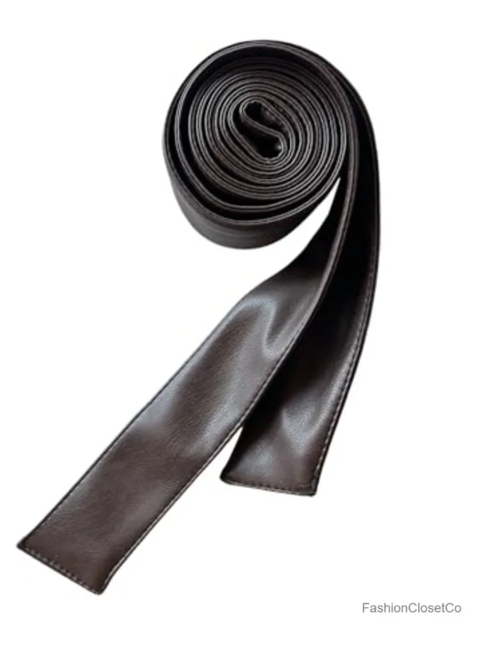 Women PU Leather Sash Belt for Dress Coat Wrap Tie Waist 69 inches
